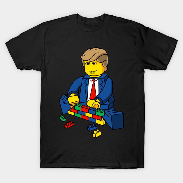 Trump Build A Wall Toy Brick T-Shirt by mashuptees